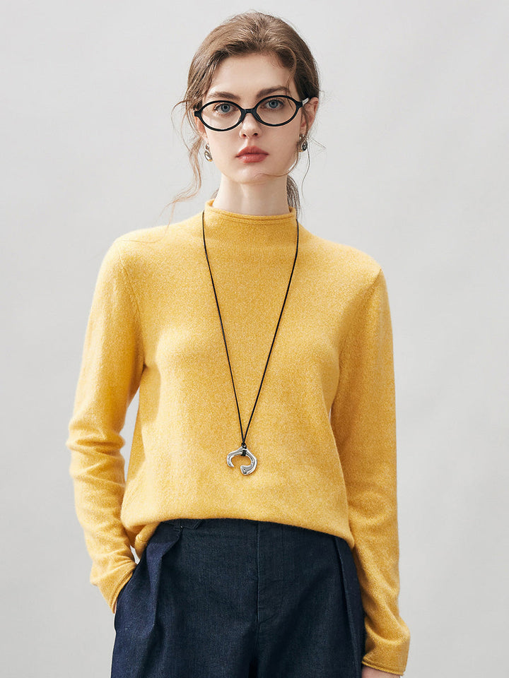 100% Cashmere Women's Round Neck Knit sweater