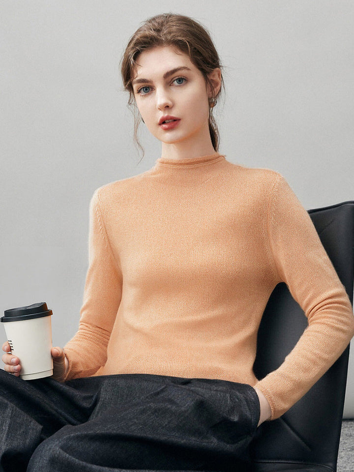 100% Cashmere Women's Round Neck Knit sweater