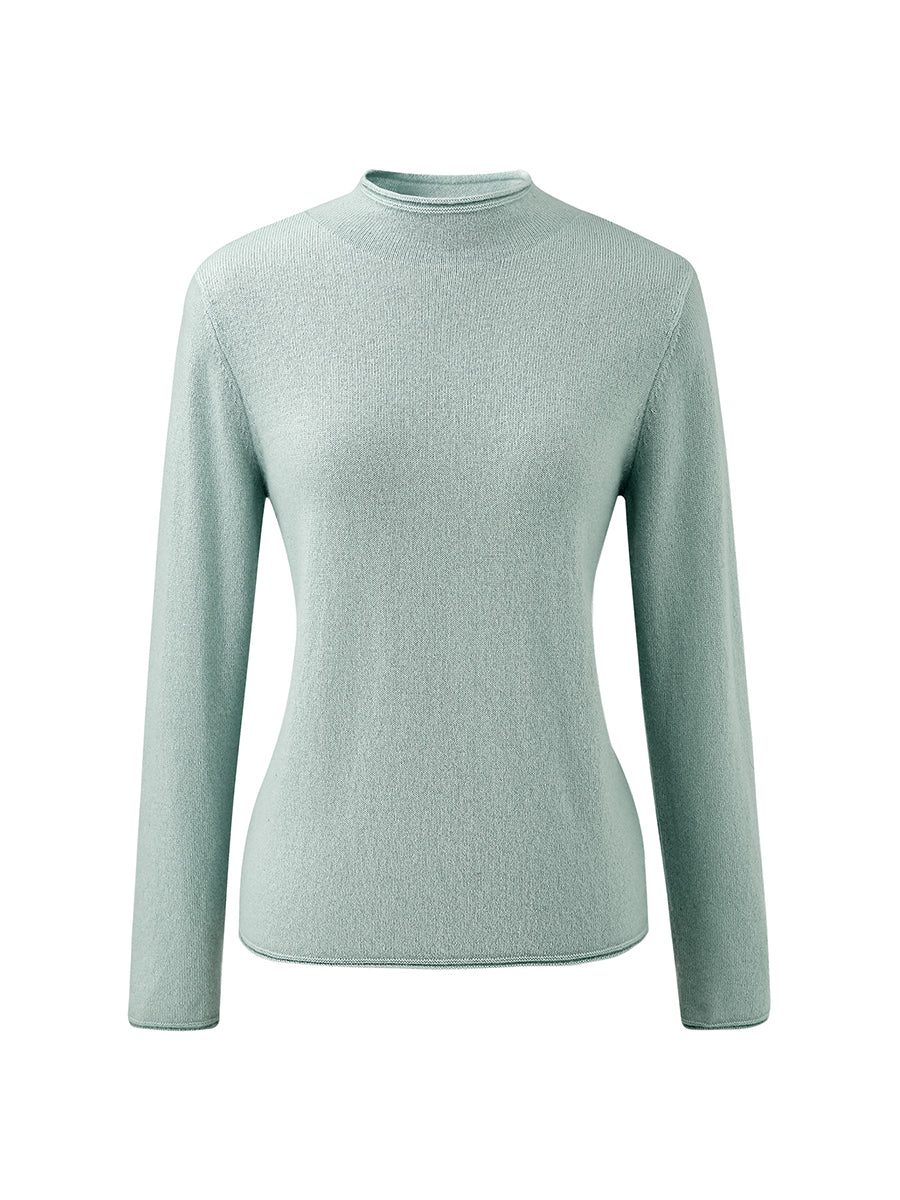 100% Cashmere Women's Round Neck Knit sweater
