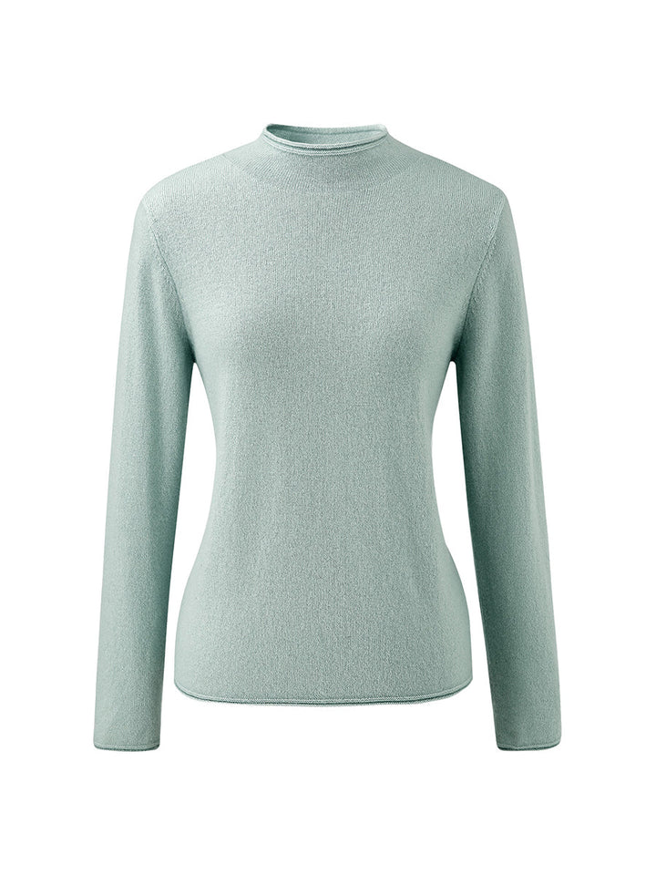 100% Cashmere Women's Round Neck Knit sweater