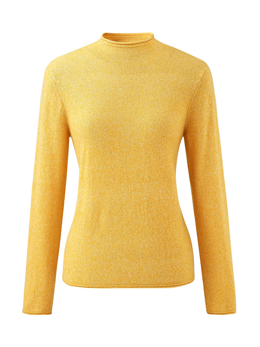 100% Cashmere Women's Round Neck Knit sweater