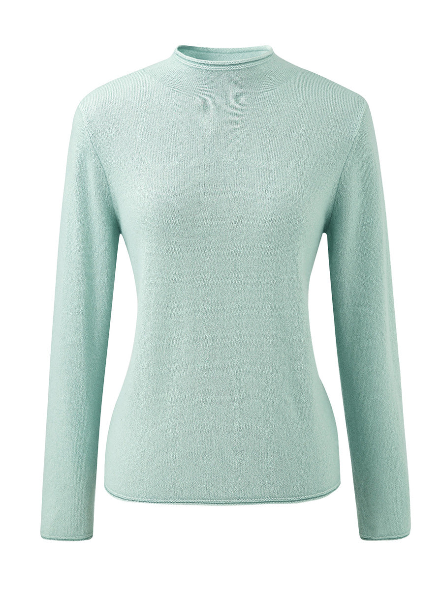 100% Cashmere Women's Round Neck Knit sweater