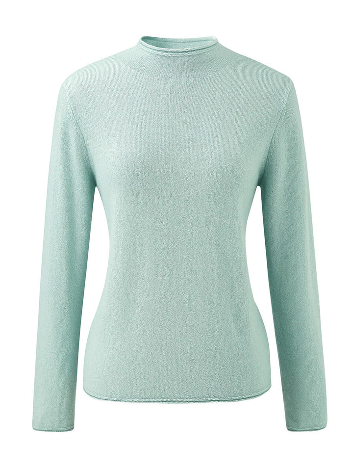 100% Cashmere Women's Round Neck Knit sweater