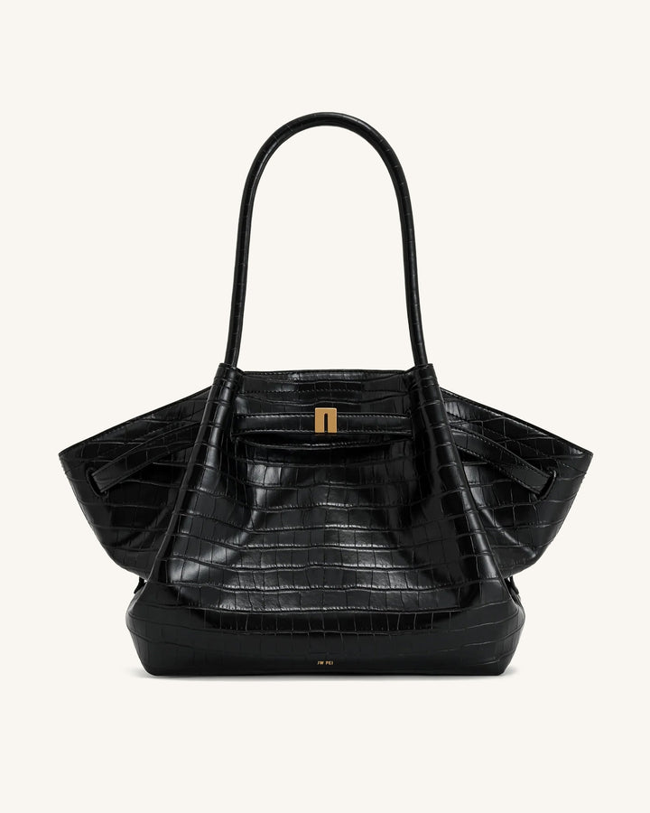Hana Large Tote Bag - Black Croc