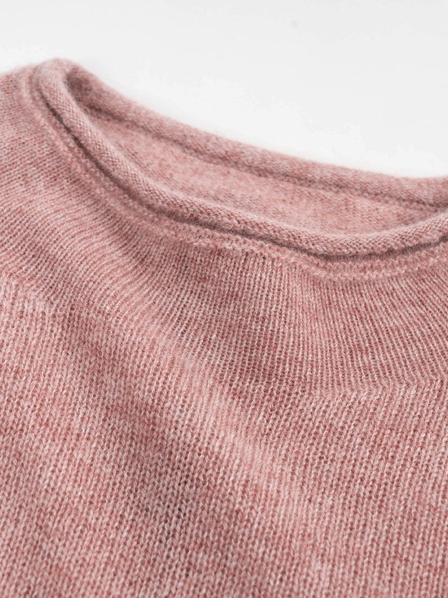 100% Cashmere Women's Round Neck Knit sweater