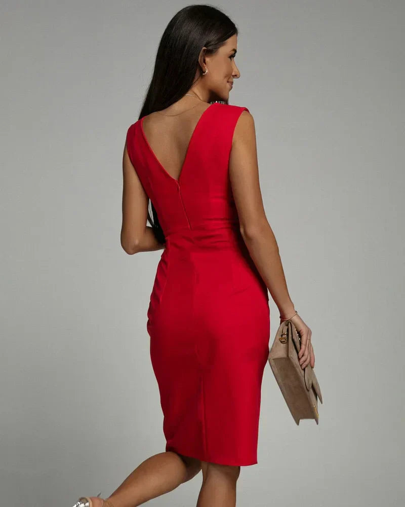SHAE - STYLISH MINI DRESS WITH V-NECK