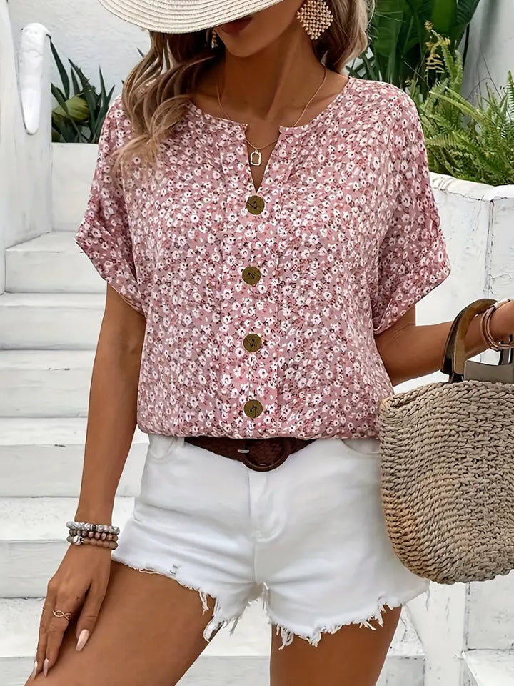 Sophia  | Women Chic Floral Summer Print Blouse