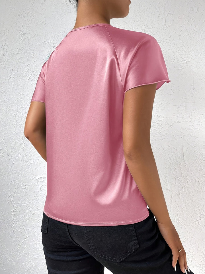 LEASA - FASHION FORWARD SHOULDER ACCENT BLOUSE