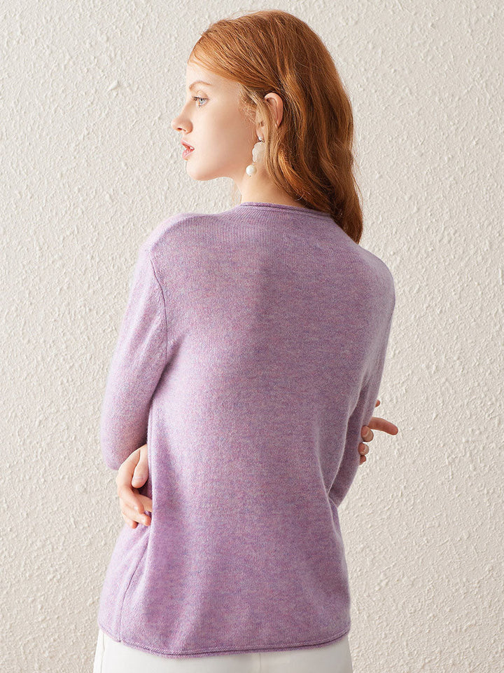 100% Cashmere Women's Round Neck Knit sweater