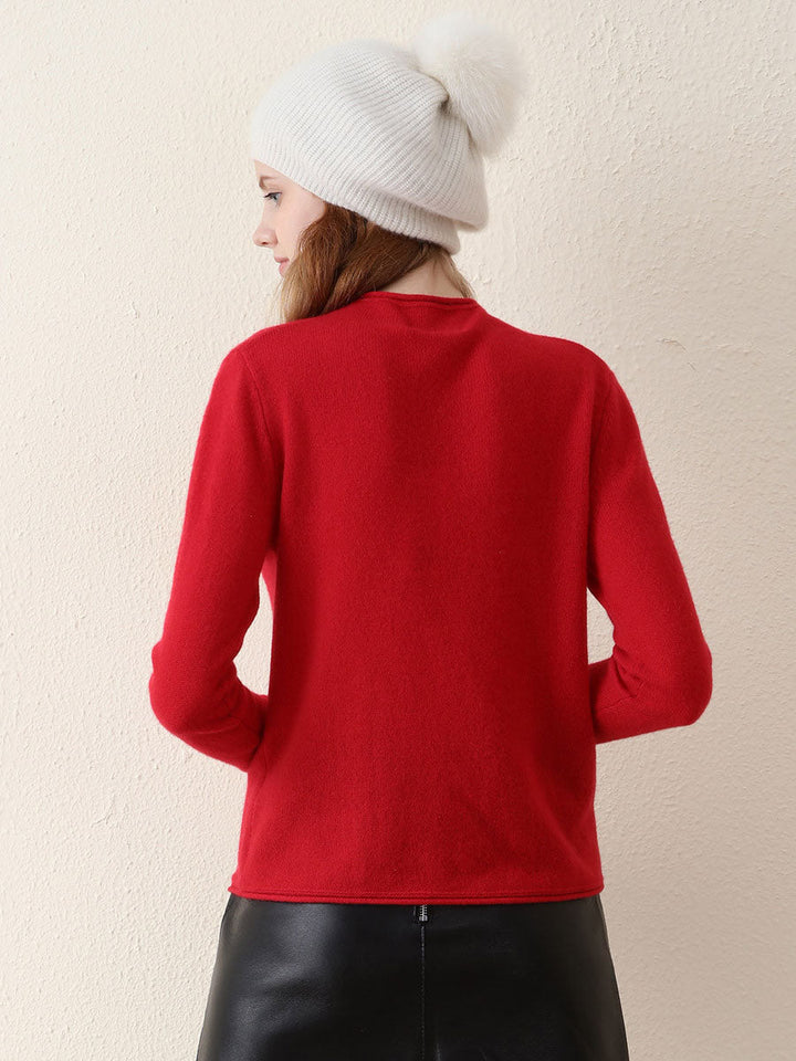 100% Cashmere Women's Round Neck Knit sweater