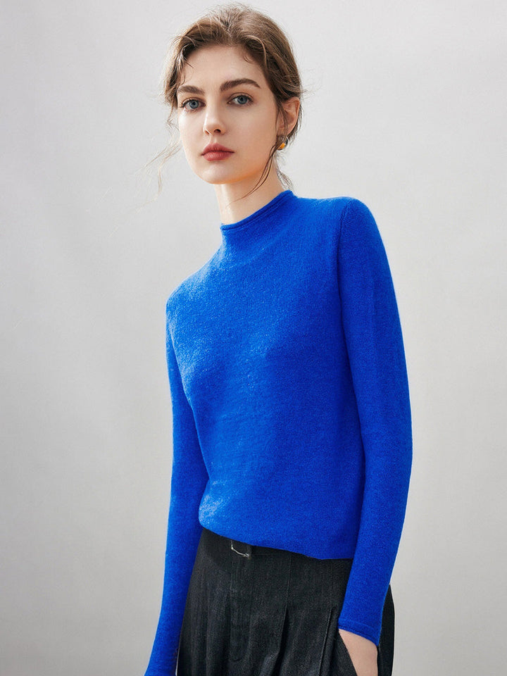 100% Cashmere Women's Round Neck Knit sweater