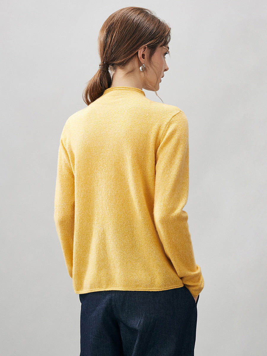 100% Cashmere Women's Round Neck Knit sweater