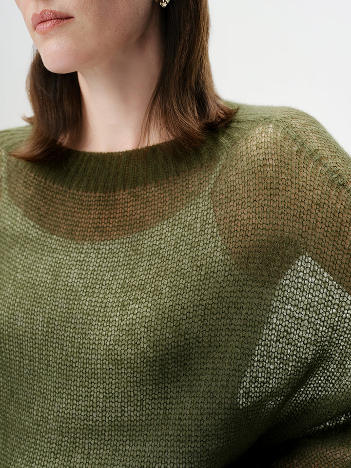 Cashmere-Silk Relaxed Pullover Sweater