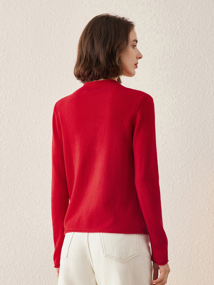 100% Cashmere Women's Round Neck Knit sweater