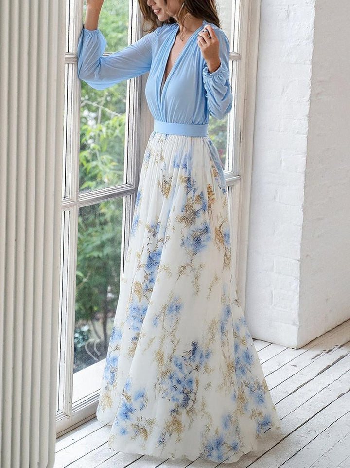 HEIDI - STUNNING FLORAL FLOOR-LENGTH DRESS