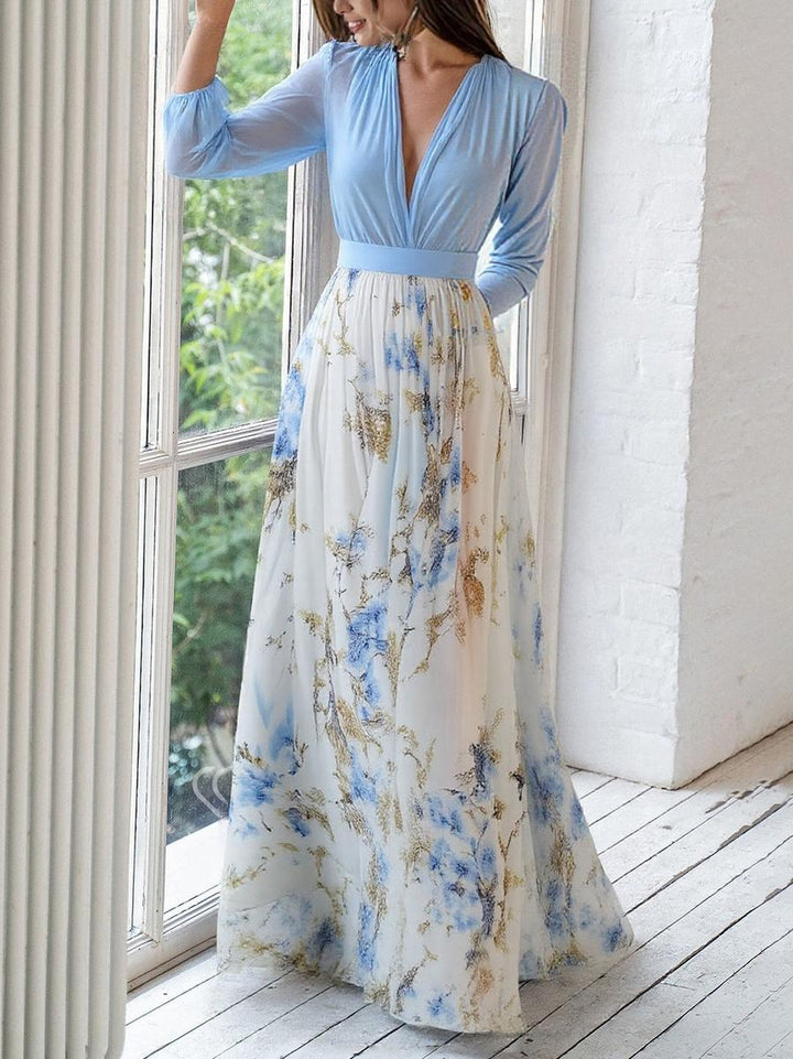HEIDI - STUNNING FLORAL FLOOR-LENGTH DRESS
