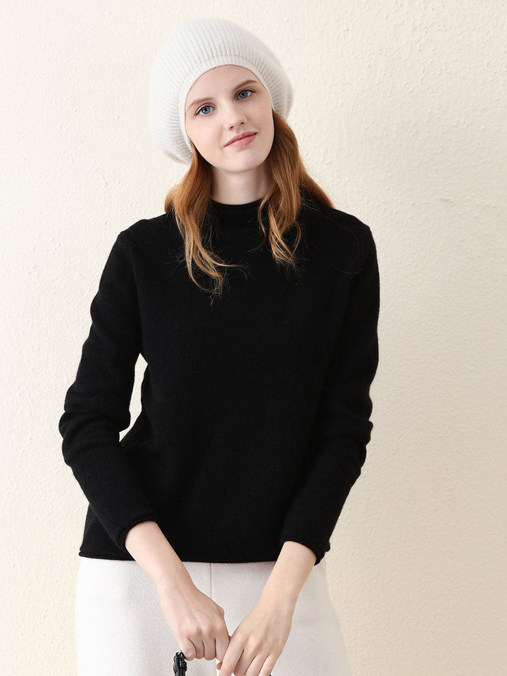 100% Cashmere Women's Round Neck Knit sweater