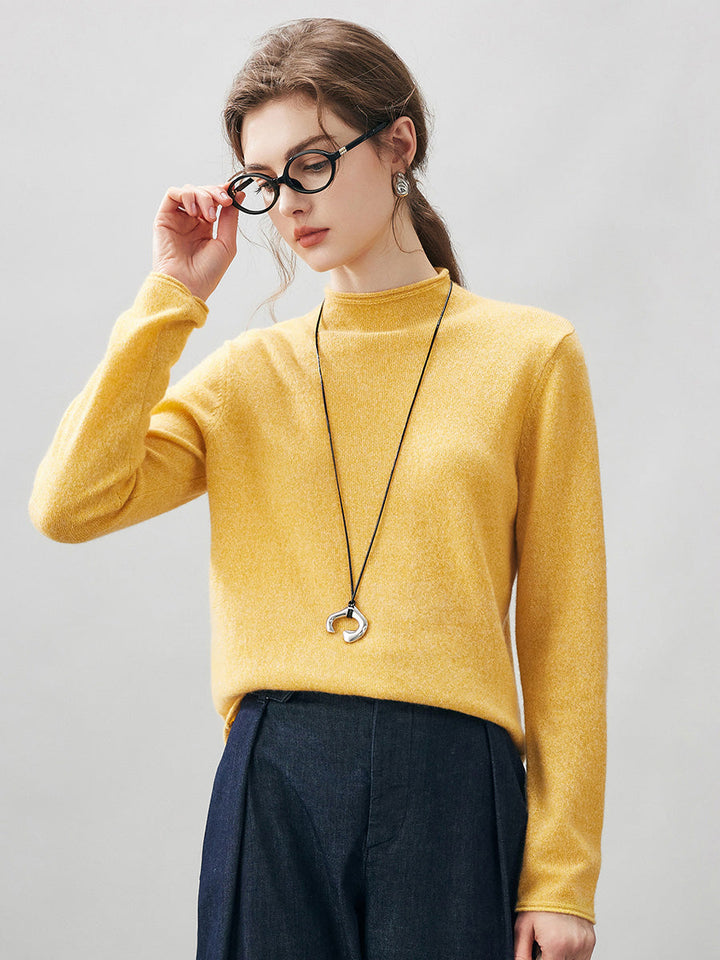 100% Cashmere Women's Round Neck Knit sweater