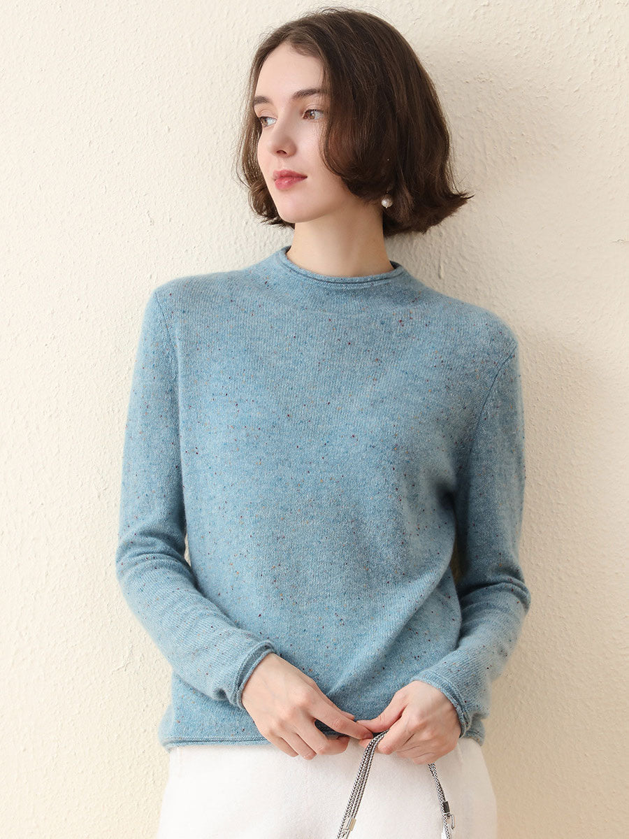 100% Cashmere Women's Round Neck Knit sweater