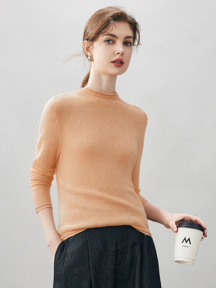 100% Cashmere Women's Round Neck Knit sweater
