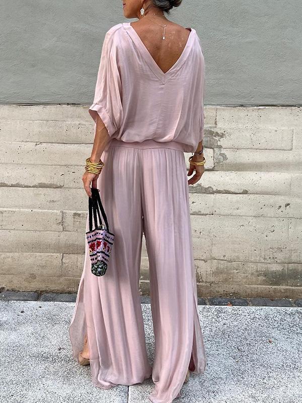 ESMERALDA – ELEGANT CHIFFON WIDE-LEG PANTS TWO-PIECE SET