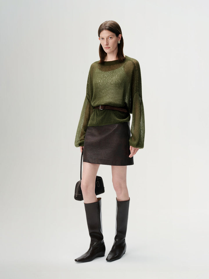 Cashmere-Silk Relaxed Pullover Sweater