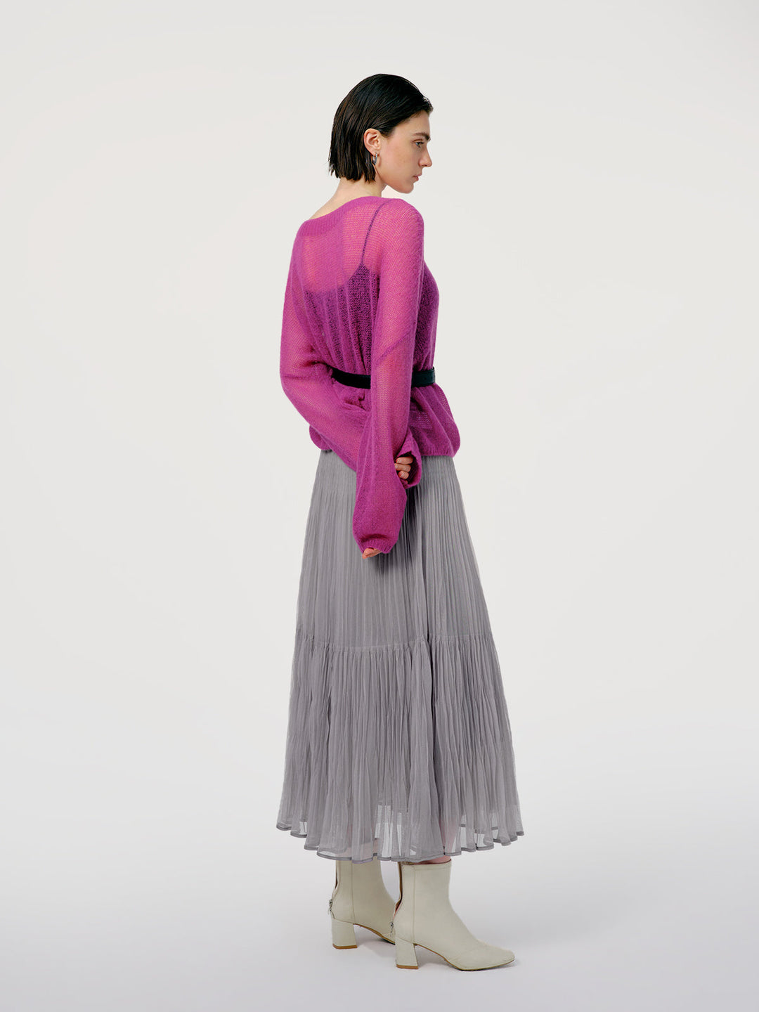 Cashmere-Silk Relaxed Pullover Sweater