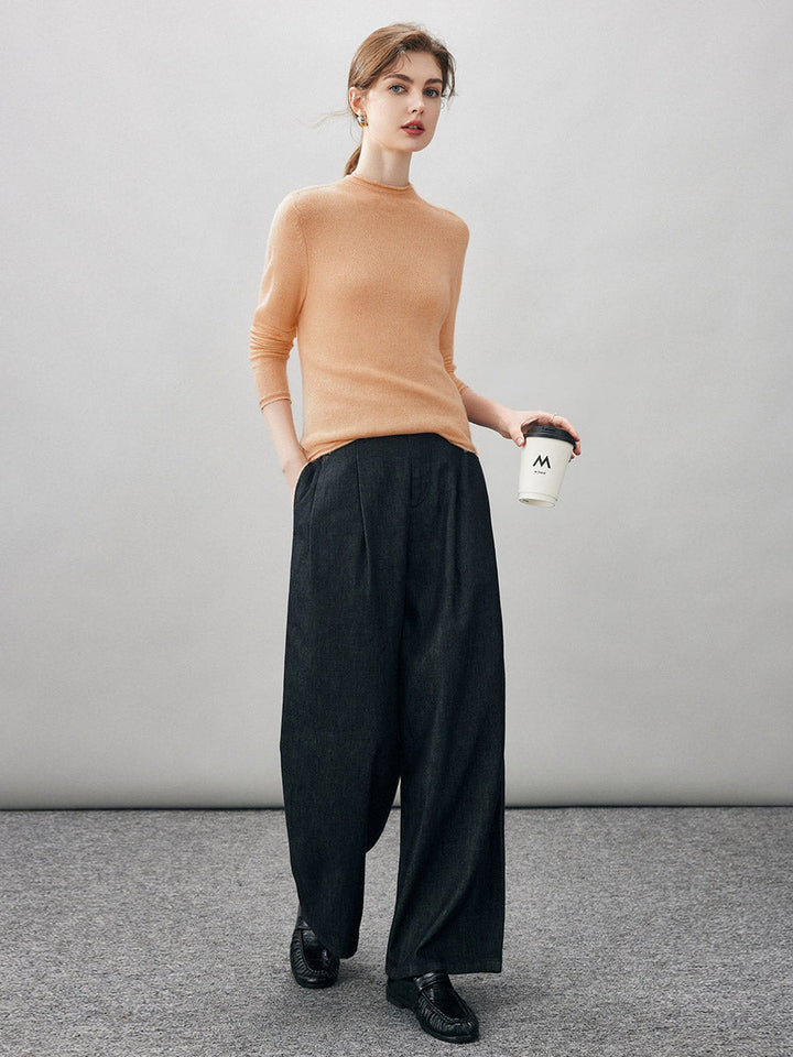 100% Cashmere Women's Round Neck Knit sweater