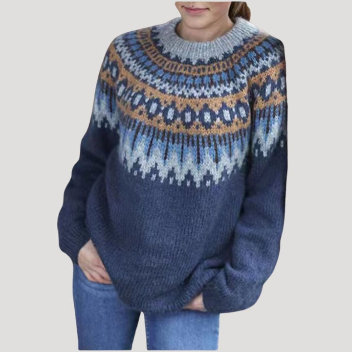 Women's Spring Patterned Knit Pullover Sweater