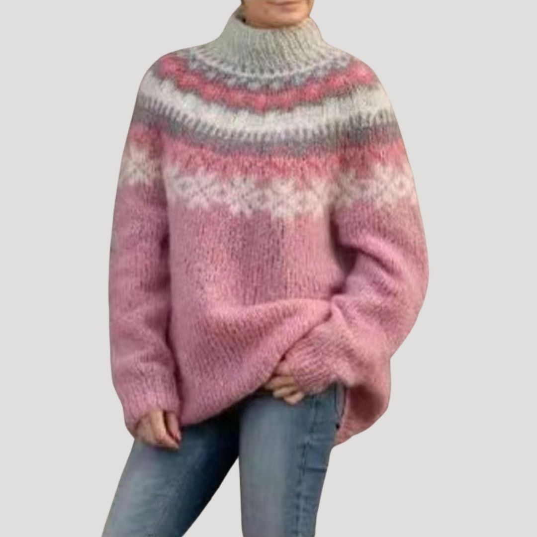 Women's Spring Patterned Knit Pullover Sweater