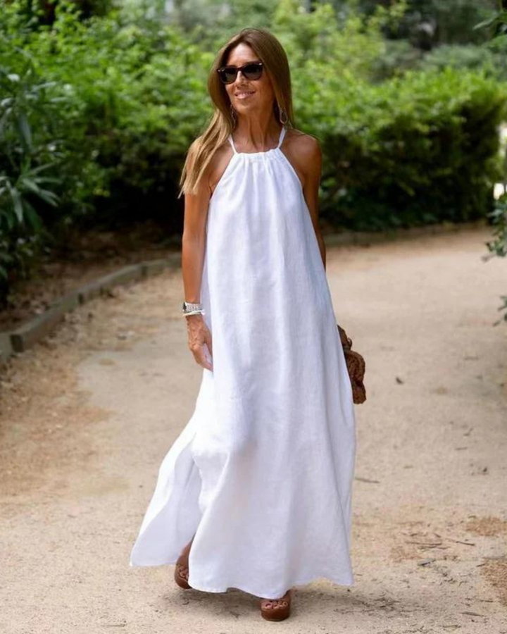 AGATHA – LINEN BLEND MAXI DRESS