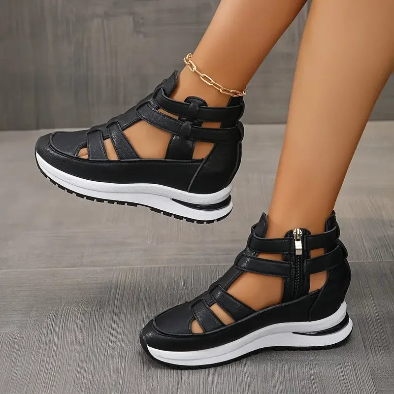 BAILA - TRENDY COMFY WEDGE SANDAL WITH ZIPPER