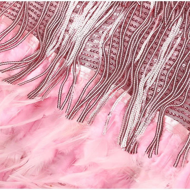 JOYCEL - MODERN FEATHERED PARTY DRESS