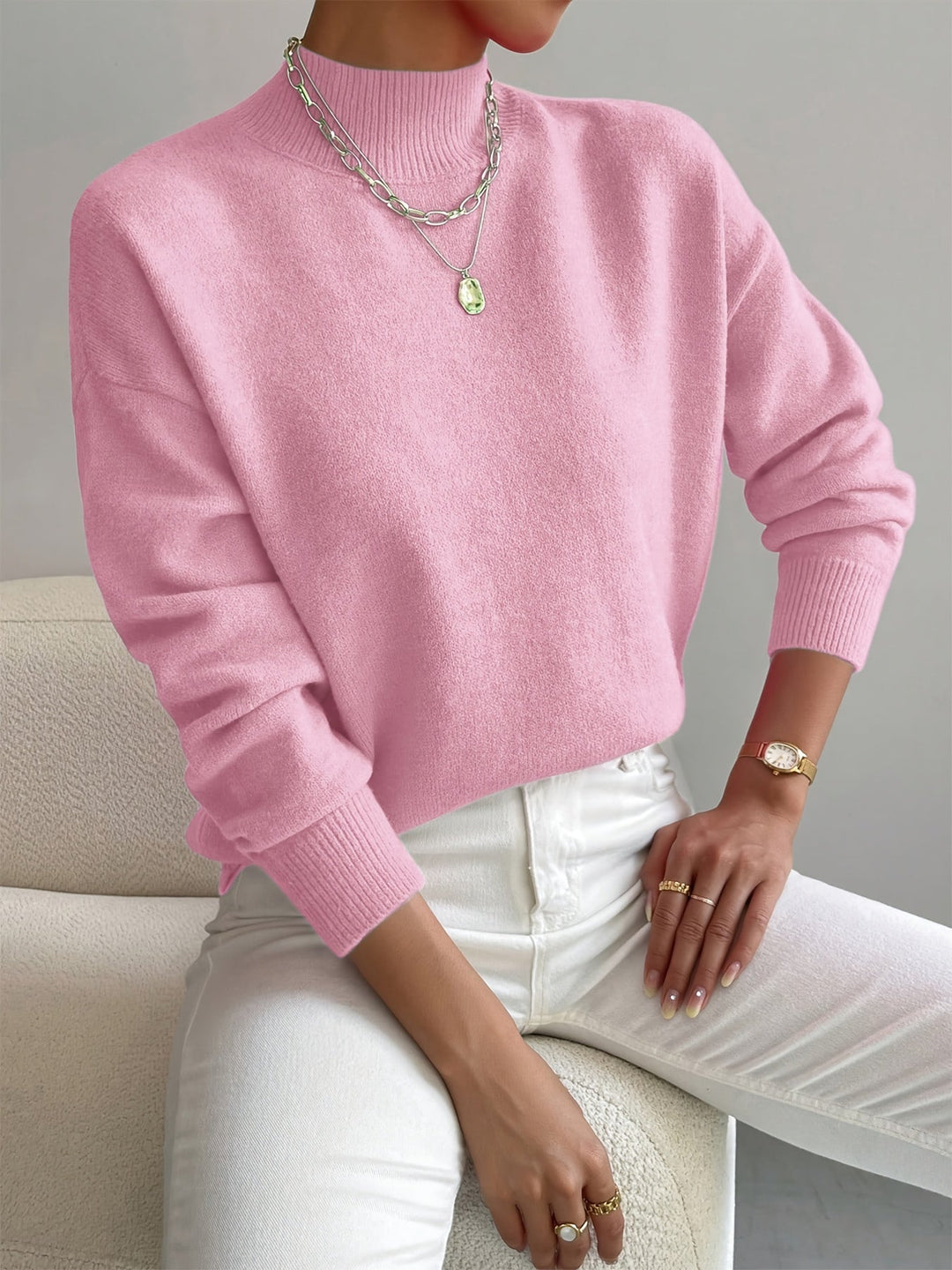 Emma | Women's Mock Neck Spring Sweater