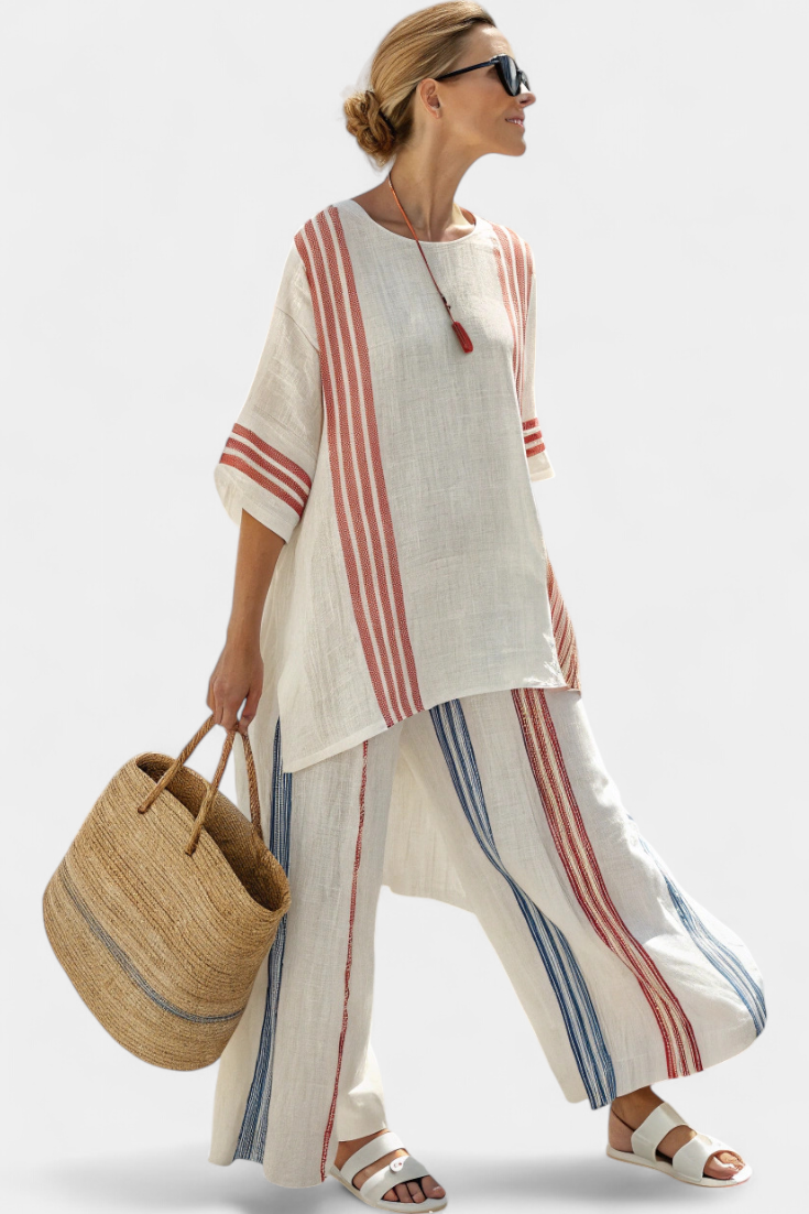 Anzaleira | Elegant Striped Set