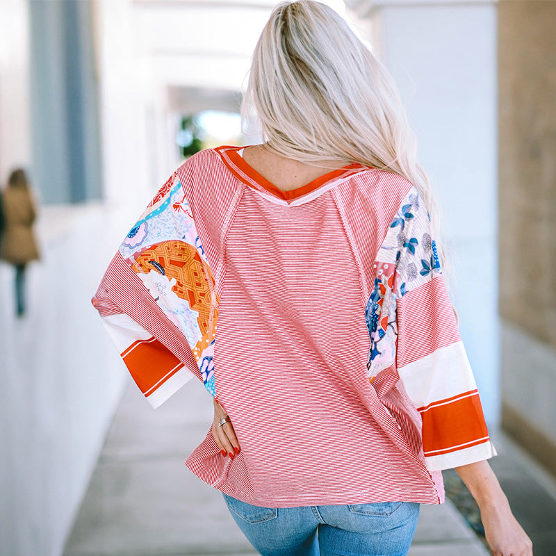 CARISSA – ARTISAN BATWING PATCHWORK BLOUSE