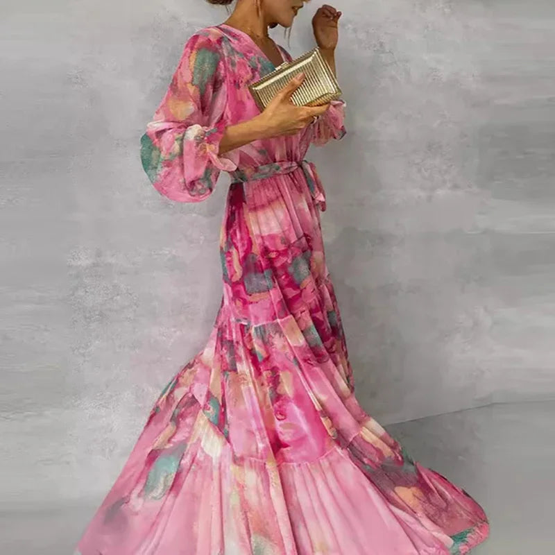 AUTUMN - GRACEFUL FLORAL ARTISAN DRESS