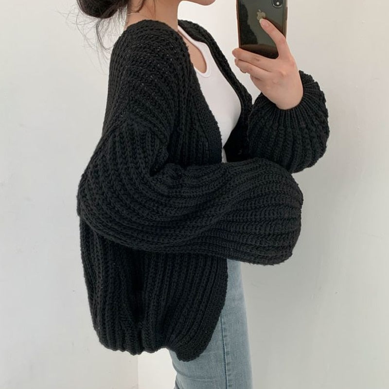 Daisy | Women’s Casual Knit Oversized Open Front Sweater