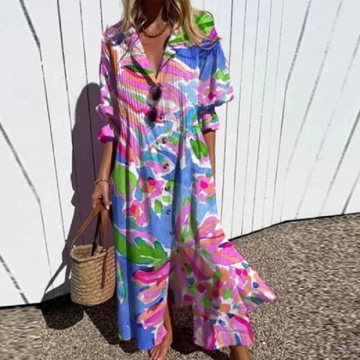 Trishia - Vibrant Bloom Dress