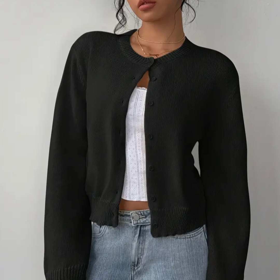 Fiona | Women’s Spring Cropped Button Cardigan