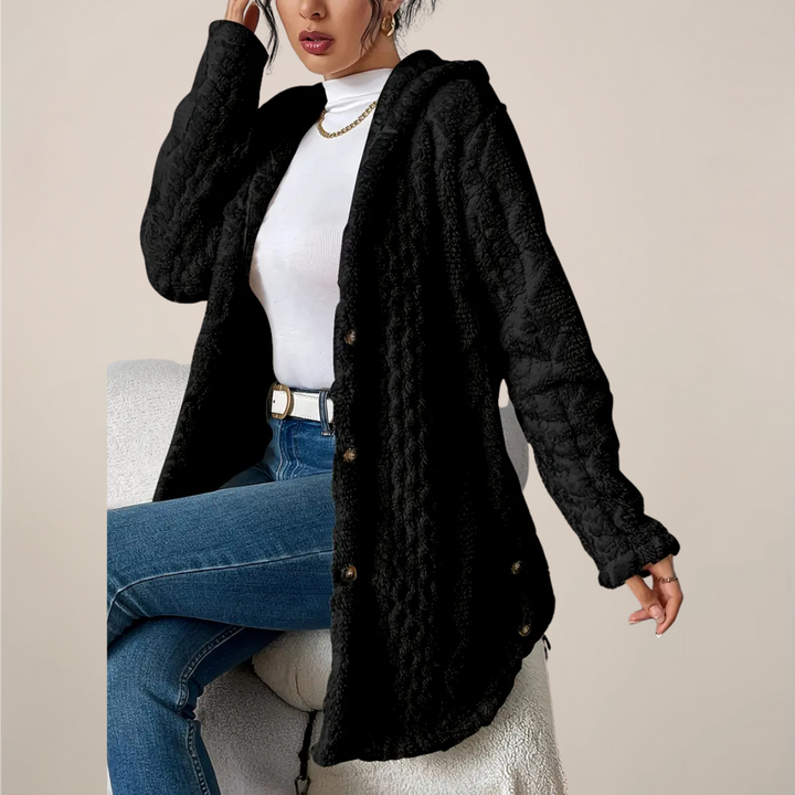 Elizabeth | Women’s Spring Longline Hooded Textured Knit Cardigan