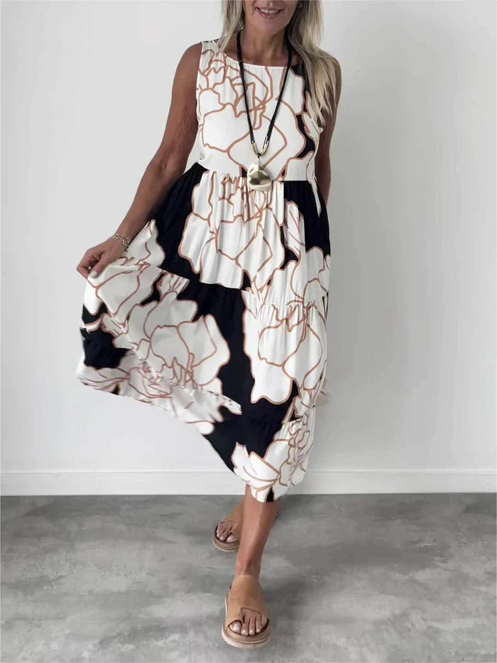 VIOLY - COMFORTABLE FLORAL DRESS
