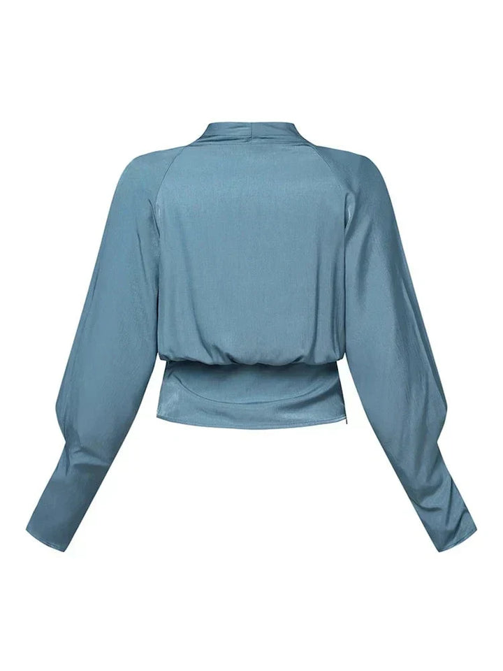 MIRELYTHEA – V-NECK WOMEN’S BLOUSES WITH PUFF SLEEVES