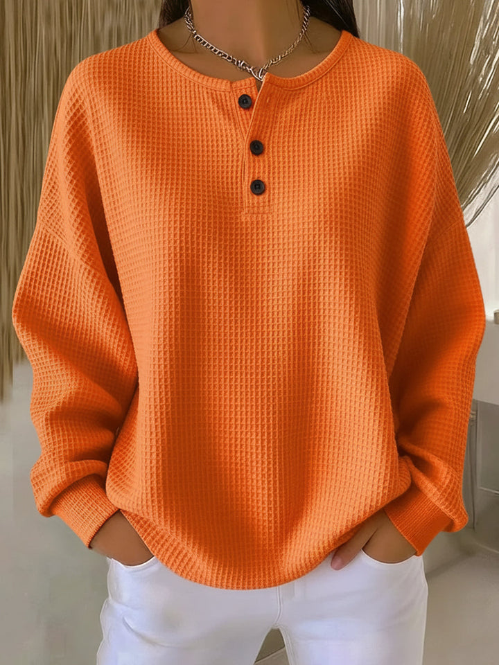 ARIVELLE – COZY WAFFLE KNIT HENLEY