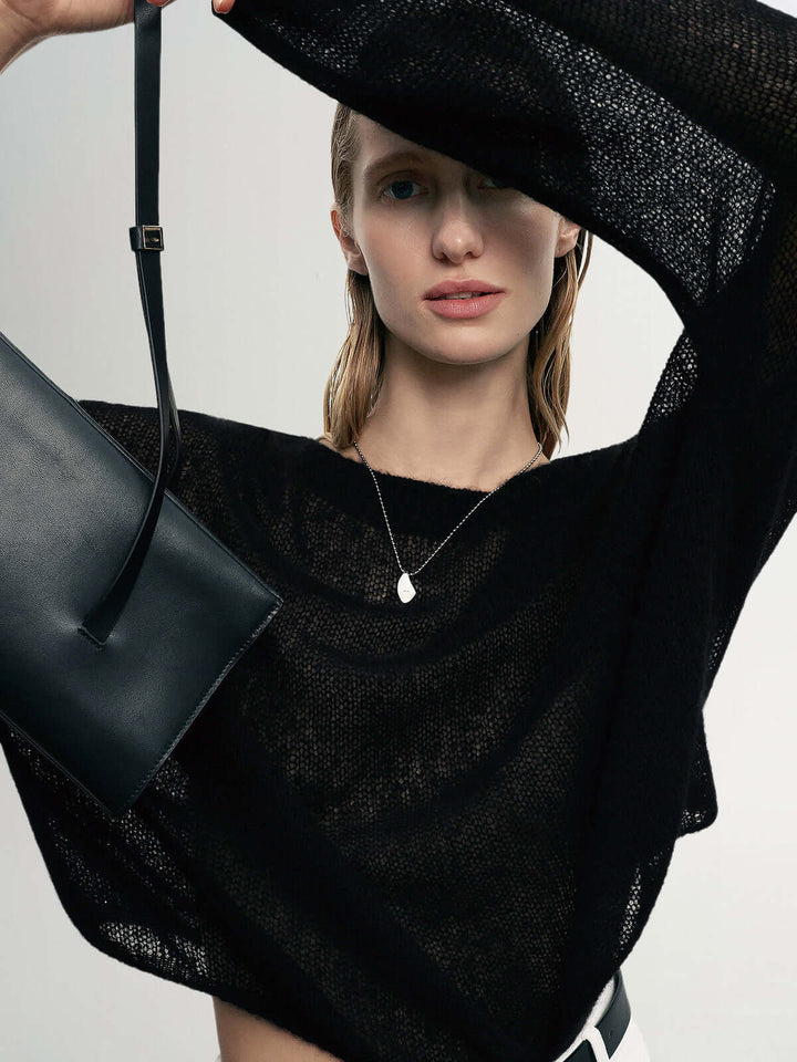 Cashmere-Silk Relaxed Pullover Sweater