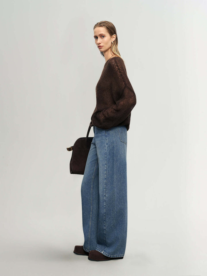 Cashmere-Silk Relaxed Pullover Sweater