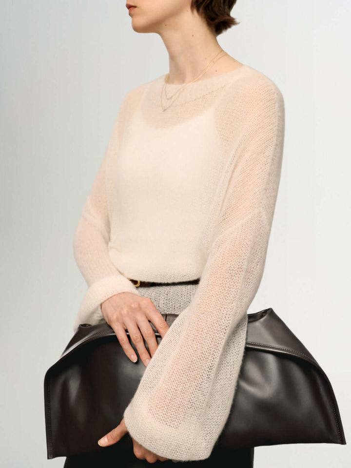 Cashmere-Silk Relaxed Pullover Sweater