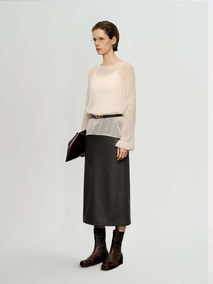 Cashmere-Silk Relaxed Pullover Sweater