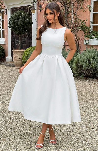 REYNA - LUXE CONTOUR CREPE DRESS