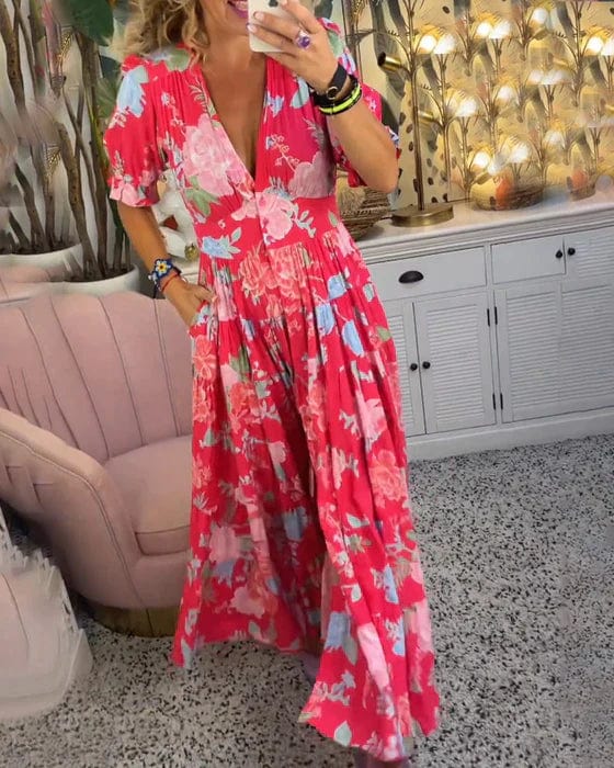 IXARAH - SUNSET ROMANCE LINEN DRESS